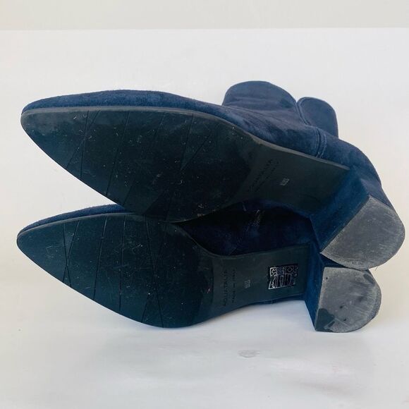 Aquatalia Navy Suede Ankle Boots 2.5” Heel sz 9.5 Castlecore, Preppy Academia - Picture 7 of 12